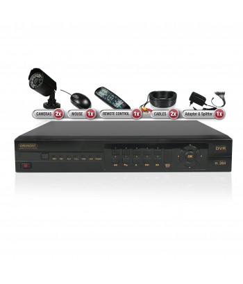Camera Surveillance Kit with recorder and 2 Indoor/Outdoor Cameras