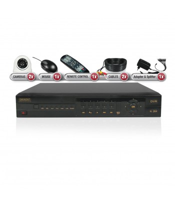 Camera Surveillance Kit with recorder and 2 Mini Dome Cameras